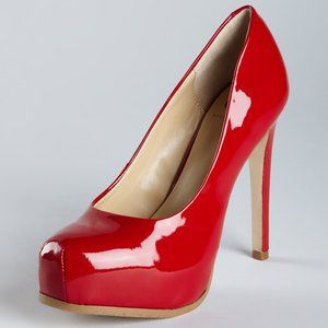 Kelsi Dagger Linzy Platform Pump Red Leather Heels